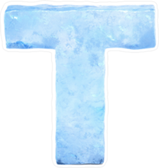 Ice Font Letter T Sticker