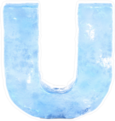 Ice Font Letter U Sticker