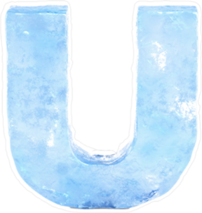Ice Font Letter U Sticker