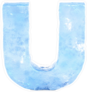 Ice Font Letter U Sticker