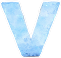 Ice Font Letter V Sticker