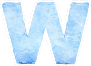 Ice Font Letter W Sticker