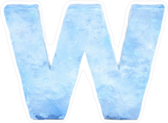 Ice Font Letter W Sticker
