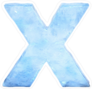 Ice Font Letter X Sticker