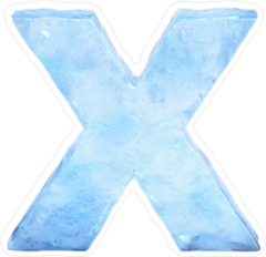 Ice Font Letter X Sticker