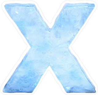 Ice Font Letter X Sticker