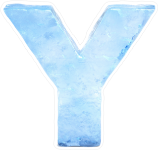 Ice Font Letter Y Sticker