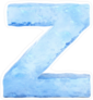 Ice Font Letter Z Sticker