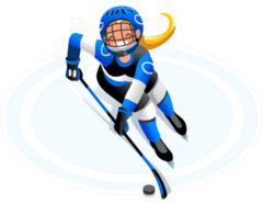 Ice Hockey Female Player Cartoon Sticker