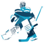 Ice Hockey Goalie, Abstract Blue Illustration Sticker