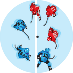 Ice Hockey Players On Ice Birds Eye View Sticker