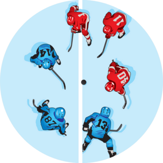 Ice Hockey Players On Ice Birds Eye View Sticker