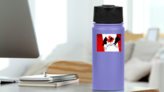 Ice Hockey Players Sticker on a Water Bottle (New) example