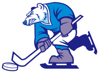 Ice Hockey Polar Bear Mascot Sticker