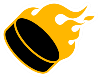 Ice Hockey Puck In Flames Sticker