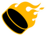 Ice Hockey Puck In Flames Sticker
