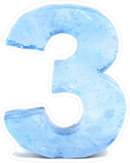 Ice Number 3 Sticker