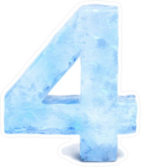 Ice Number 4 Sticker