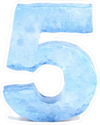 Ice Number 5 Sticker