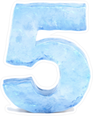 Ice Number 5 Sticker