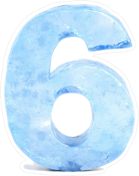 Ice Number 6 Sticker