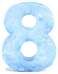 Ice Number 8 Sticker