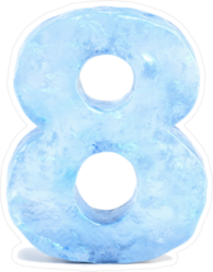 Ice Number 8 Sticker