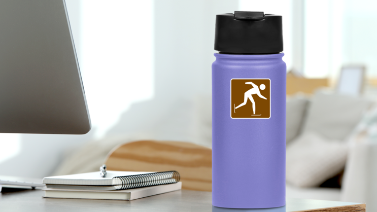 Ice Skating Sticker on a Water Bottle (New) example