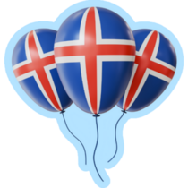 Iceland Balloons Blue Sticker 
