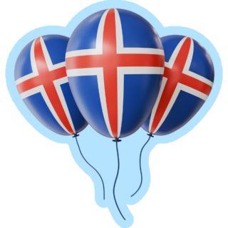 Iceland Balloons Blue Sticker 