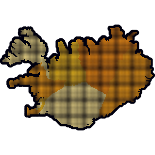 Iceland Dot Map Sticker