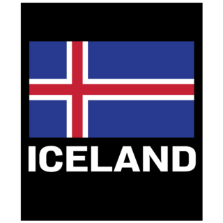 Iceland Flag Black Sticker