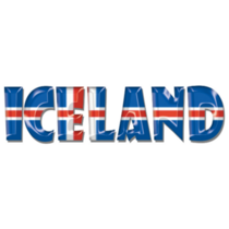 Iceland Flag Font Sticker