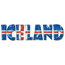 Iceland Flag Font Sticker