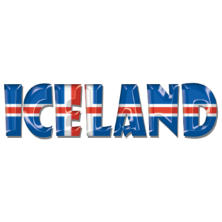 Iceland Flag Font Sticker