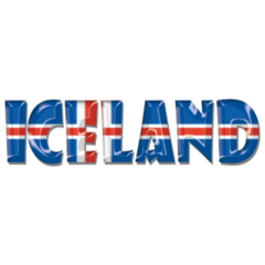 Iceland Flag Font Sticker
