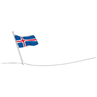 Iceland Flag Line Sticker