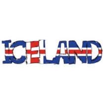 Iceland Flag Text Sticker