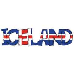 Iceland Flag Text Sticker