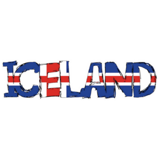 Iceland Flag Text Sticker
