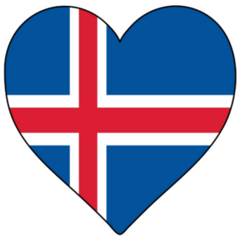 Iceland Heart Shape Sticker