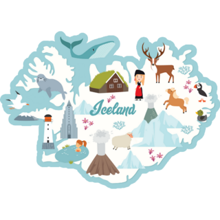 Iceland Icon Map Sticker