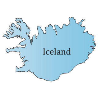 Iceland Map Blue Sticker