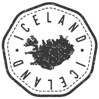 Iceland Map Stamp Sticker
