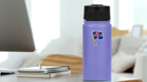 Iceland National Flag Sticker on a Water Bottle (New) example