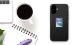 Iceland Northern Lights Sticker on a Phone (New) example