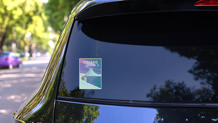 Iceland Northern Lights Sticker on a Rear Car Window (New) example