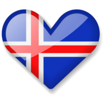 Iceland Shiny Heart Sticker