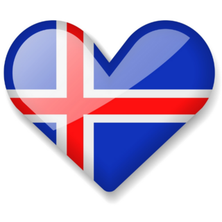 Iceland Shiny Heart Sticker