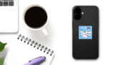 Iceland Travel Map Sticker on a Phone (New) example